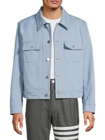 Contrast-Stitched Denim Utility Jacket