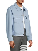 Contrast-Stitched Denim Utility Jacket