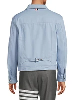 Contrast-Stitched Denim Utility Jacket