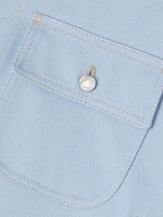 Contrast-Stitched Denim Utility Jacket