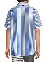 Awning Striped Poplin Button-Front Shirt