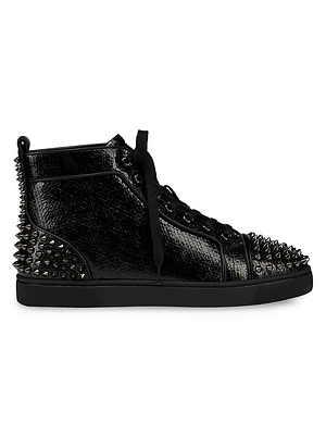 Lou Spikes Leather High Top Sneakers