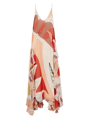 Sasha Printed Ruffle Maxi Dress