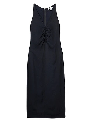 Pari V-Neck Midi Shift Dress