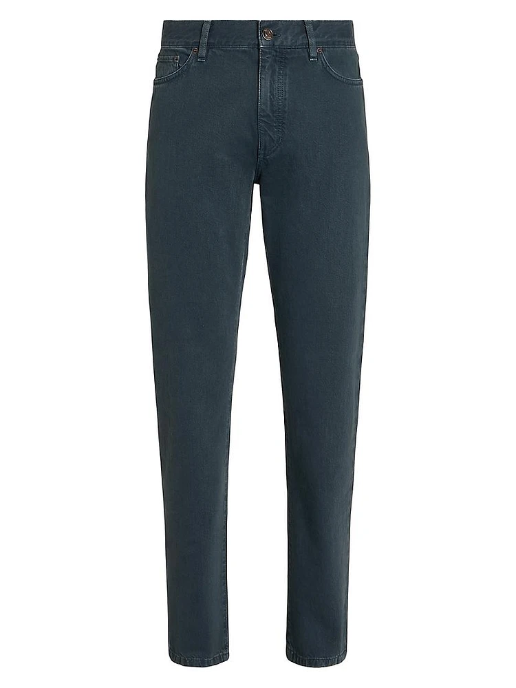 Stone-Washed Cotton Marble Roccia Jeans