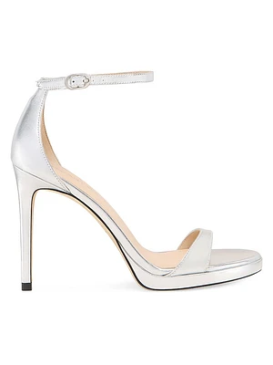 Nudist 100MM Metallic Leather Platform Sandals