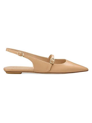 Emilia Leather Mary Jane Slingback Flats