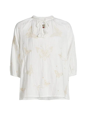Koleen Embroidered Cotton Blouse