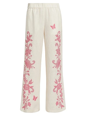 Printed Linen Pants
