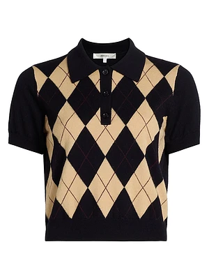 The Argyle Wool Polo Sweater