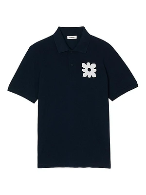 Polo Shirt with Flower Patch
