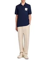 Polo Shirt with Flower Patch