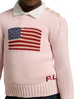 Little Girl's & Girl's American Flag Sweater