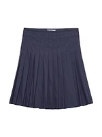 Pleated Poplin Mini Skirt