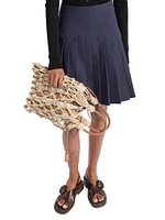 Pleated Poplin Mini Skirt