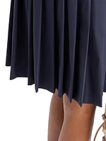Pleated Poplin Mini Skirt