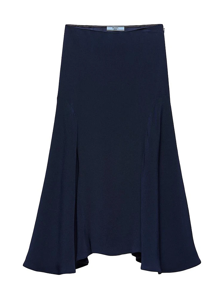 Cady Crepe Midi-Skirt