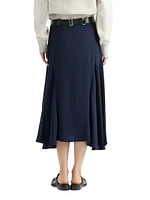 Cady Crepe Midi-Skirt