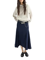 Cady Crepe Midi-Skirt