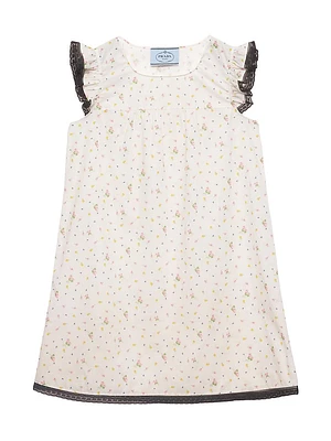 Floral Print Cotton Batiste Mini-Dress