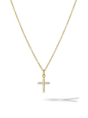 Gold Pavé Cross Necklace