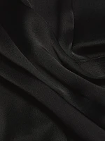 Satin Short Sleeve Wrap Top