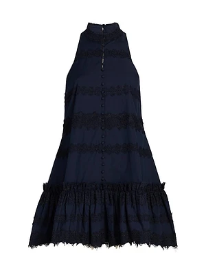 Malena Lace Button-Front Minidress