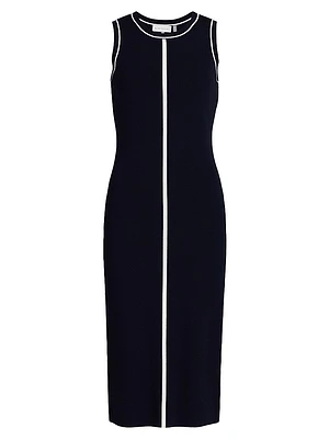 The Adrianna Piped Sweater Midi-Dress