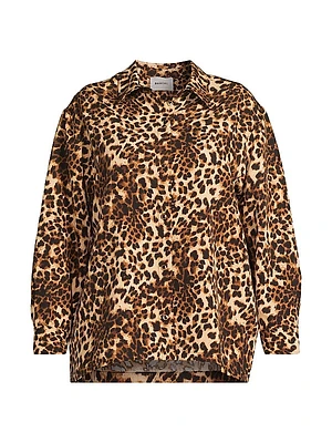 Quinn Leopard Button-Front Shirt