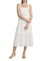 Judalon Swiss Dot Cotton Midi-Dress