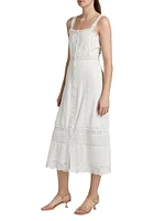 Judalon Swiss Dot Cotton Midi-Dress