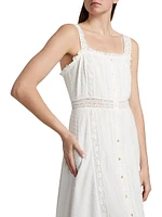 Judalon Swiss Dot Cotton Midi-Dress