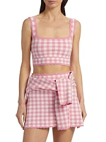 Jessyn Gingham Knit Crop Tank