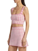 Jessyn Gingham Knit Crop Tank