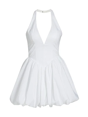 Tuberose Cotton-Blend Halterneck Minidress