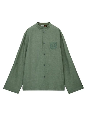 LOEWE x Paula's Ibiza Monogram Woven Long-Sleeve Shirt