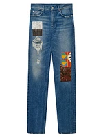 LOEWE x Paula's Ibiza Patchwork Straight-Leg Jeans