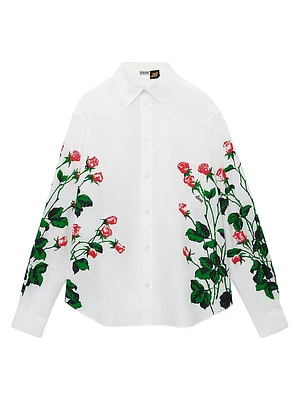 LOEWE x Paula's Ibiza Rose Button-Down Long-Sleeve Shirt