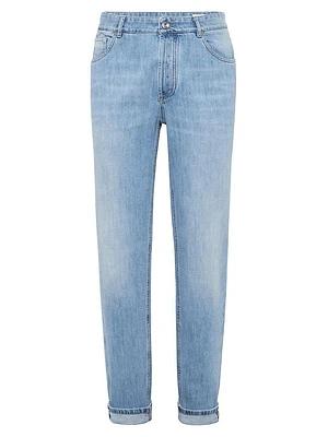 Lightweight Denim Traditional Fit Five Pocket Jeans