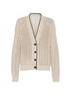 Cotton Openwork Rib Cardigan