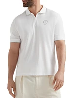 Techno Piqué Polo Shirt with Half Zip