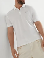Techno Piqué Polo Shirt with Half Zip