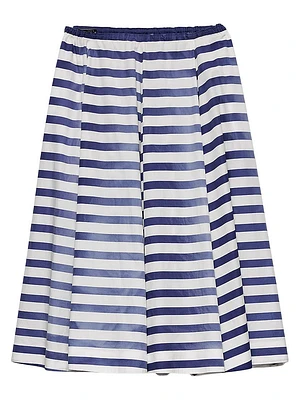 Striped Old Poplin Full Skirt