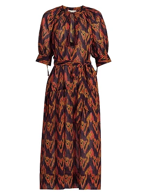 Selena Printed Cotton Cover-Up Dress