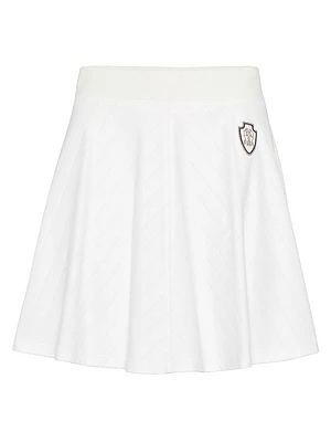 Cotton Wide Ribbed Interlock Mini Skirt