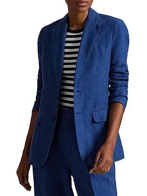 Linen Single-Breasted Blazer