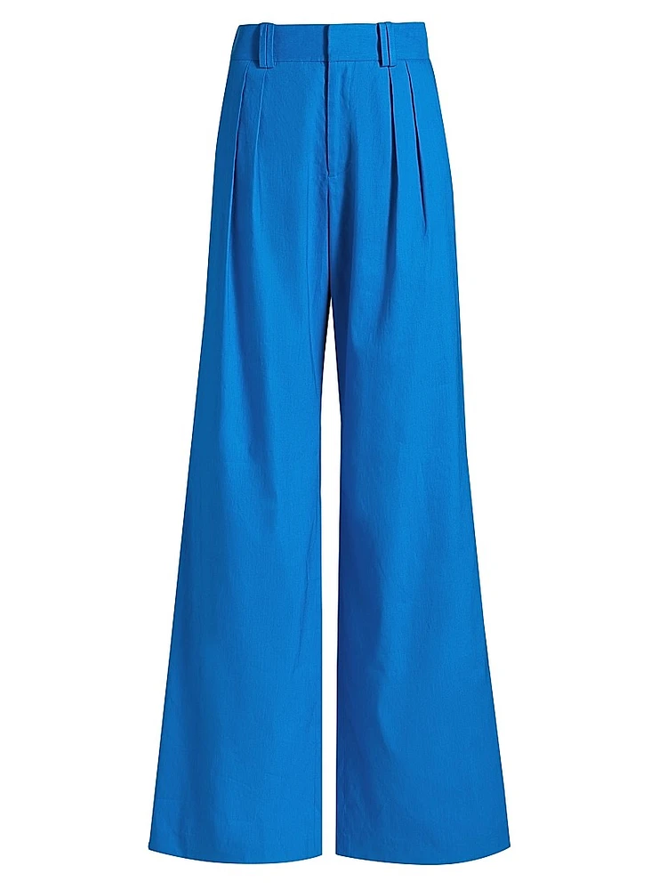 Eric Linen-Blend Pleated Pants
