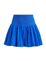 Arden Smocked-Waist Miniskirt
