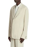 Loose-Fitting Wool Blend Jacket