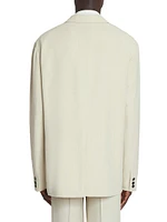 Loose-Fitting Wool Blend Jacket